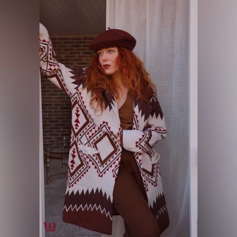 Geometric Retro/boho Inspired Spring Jacket | small - Picture 4 of 12